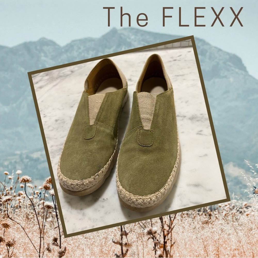 THE FLEXX olive suede cushion sole slip-on shoes